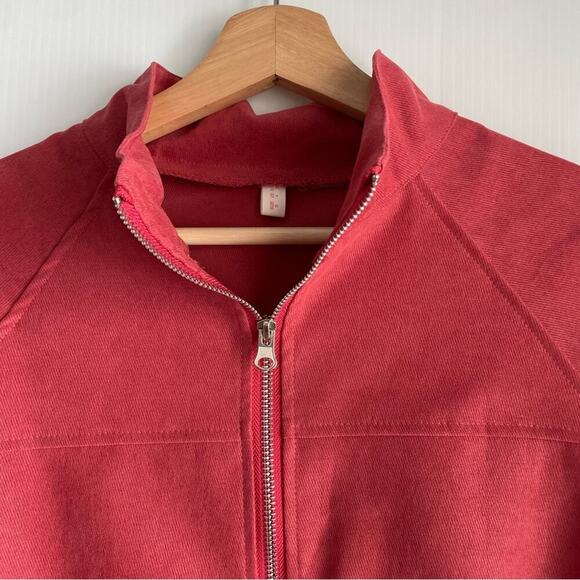 Romwe corduroy full zip jacket watermelon red color size small/4 long sleeve - Picture 2 of 8